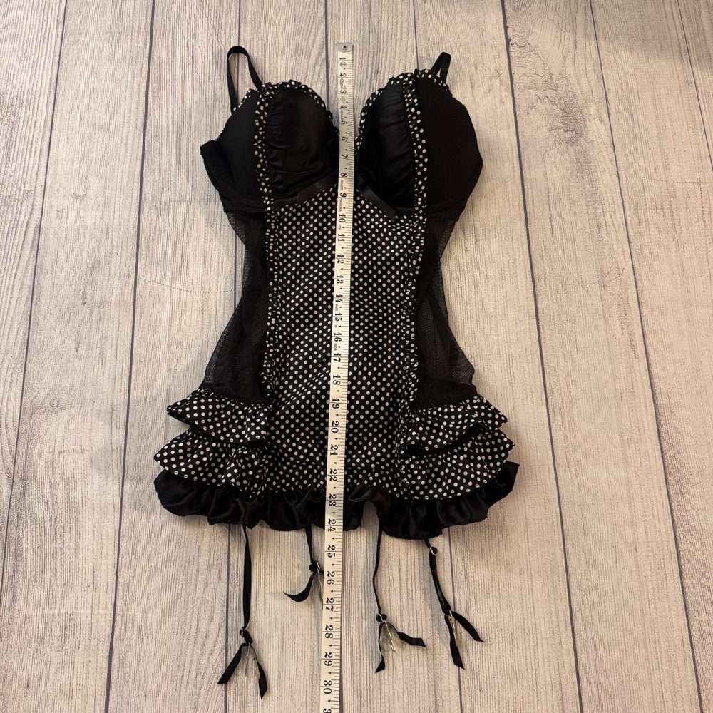 Victoria's Secret Sexy Little Things 36D Corset Bustier Polka Dot Lingerie - Picture 4 of 9